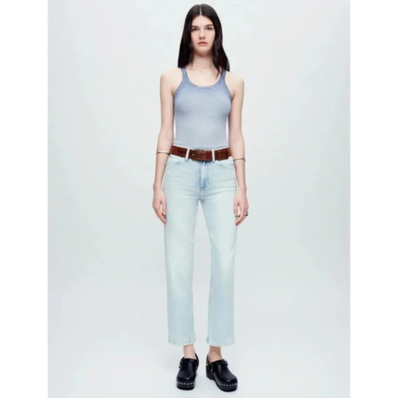 RE/DONE 70’s Crop Boot Cut Denim Jeans Calm Waters $285 msrp Size 30 - Picture 1 of 8